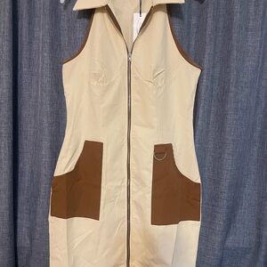 Cider Cream and Brown Mini Dress